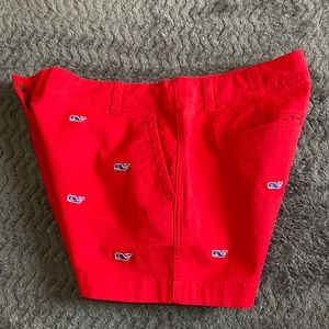 Vineyard vines  GIRLS  all over embroidered logo size 16 shorts, red and blue